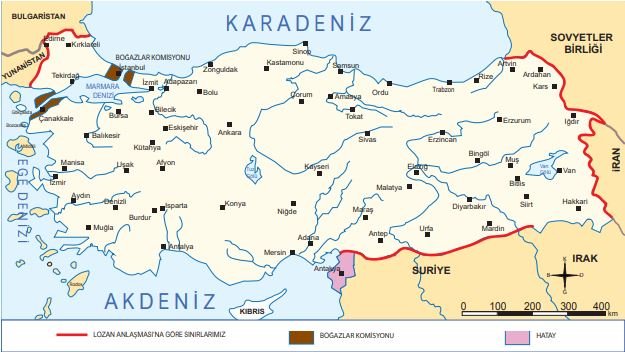 Lozan Antlaşması’na göre Türkiye Sınırları