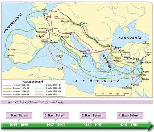 Haçlı Seferleri Haritası